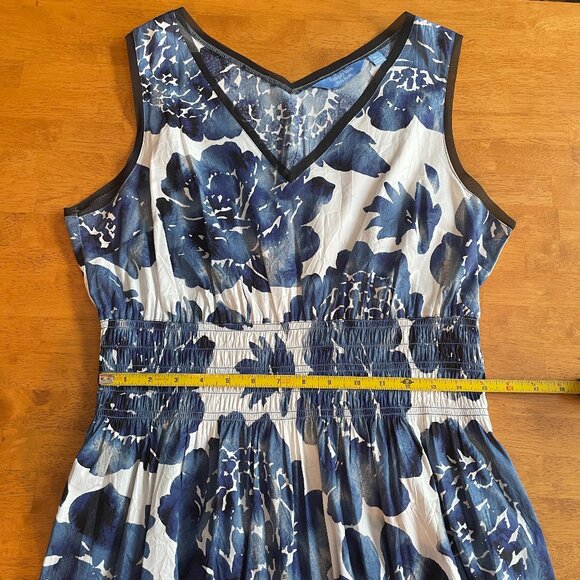 Size XL Simply Vera by Vera Wang blue white sleeveless dress - Picture 6 of 13